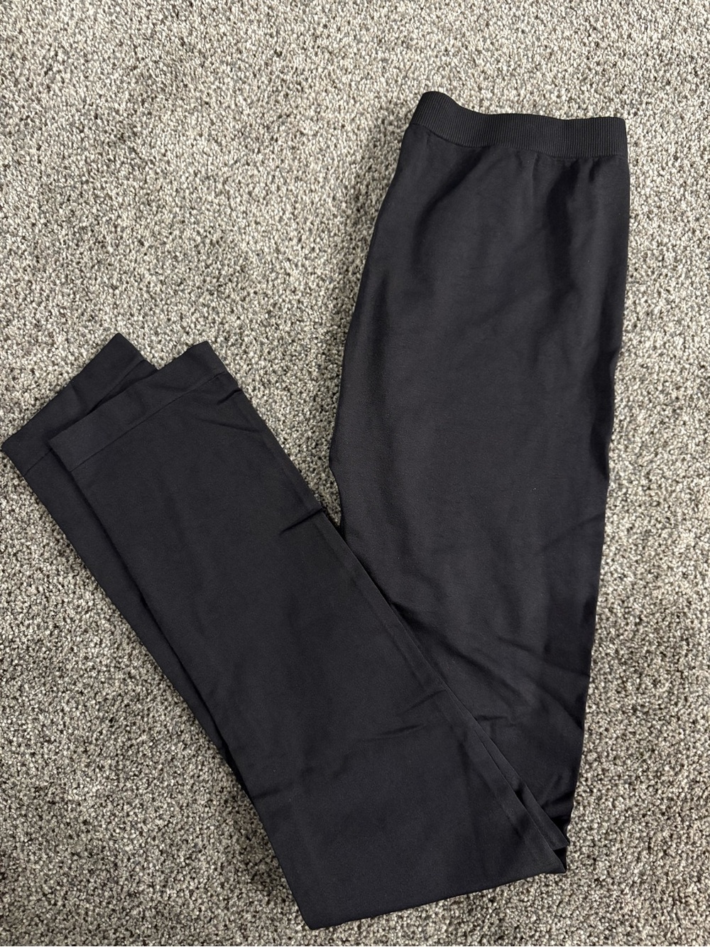 Essential Black Knit Leggings with Elastic Waistband